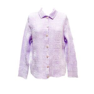 1970's Jeannette Miner French Textile Art Lavender Blouse